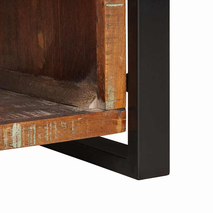 Opbevaringsbænk Flerfarvet 80 x 35 x 40 cm Massivt genbrugstræ