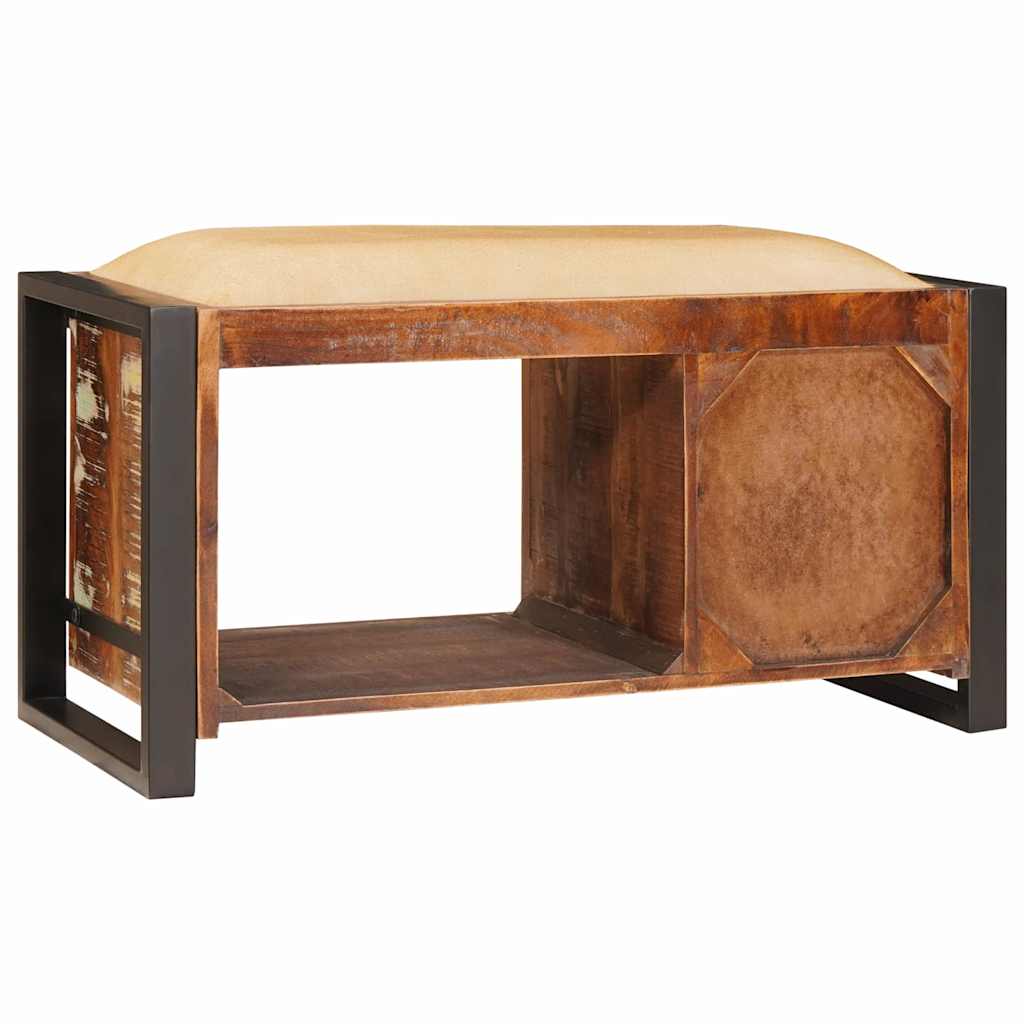 Opbevaringsbænk Flerfarvet 80 x 35 x 40 cm Massivt genbrugstræ