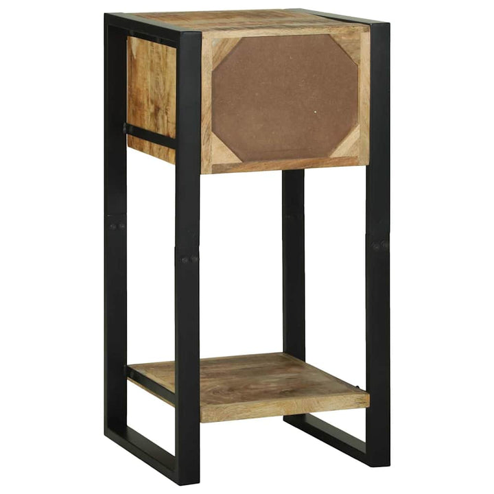 Endebord med skuffe Brun 40 x 40 x 80 cm Massivt ru mangotræ