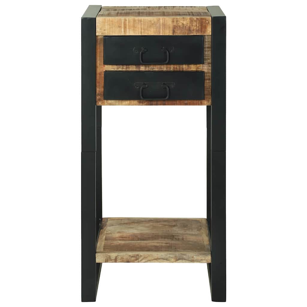 Endebord med skuffe Brun 40 x 40 x 80 cm Massivt ru mangotræ