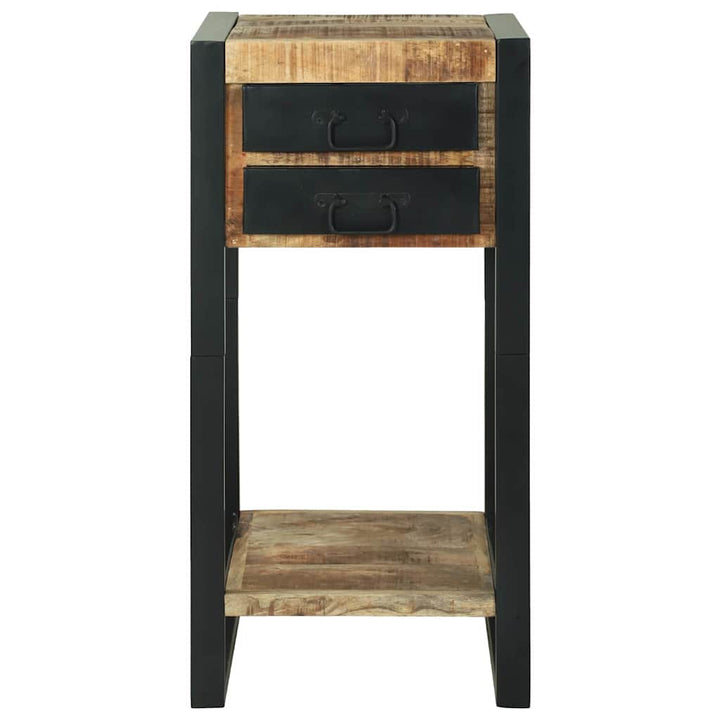 Endebord med skuffe Brun 40 x 40 x 80 cm Massivt ru mangotræ