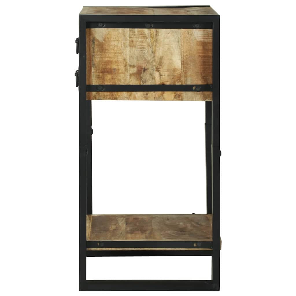 Endebord med skuffe Brun 40 x 40 x 80 cm Massivt ru mangotræ