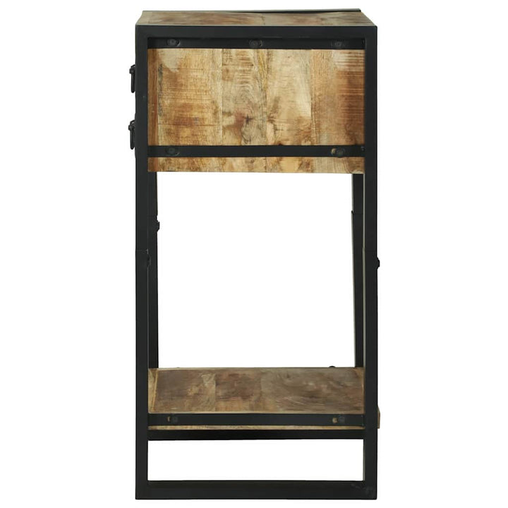 Endebord med skuffe Brun 40 x 40 x 80 cm Massivt ru mangotræ