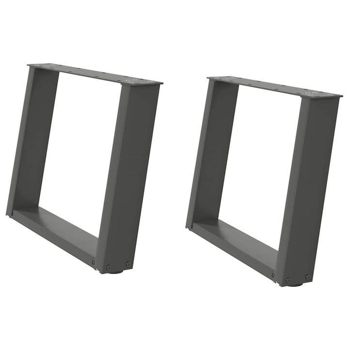 sofabordben U-formet 2 stk. 60x(42-43) cm stål antracitgrå
