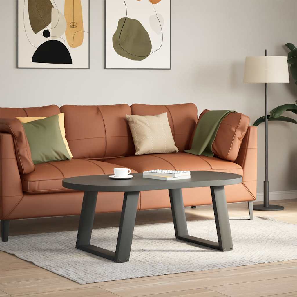 sofabordben U-formet 2 stk. 60x(42-43) cm stål antracitgrå