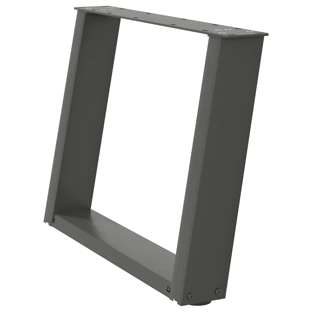 sofabordben U-formet 2 stk. 60x(42-43) cm stål antracitgrå