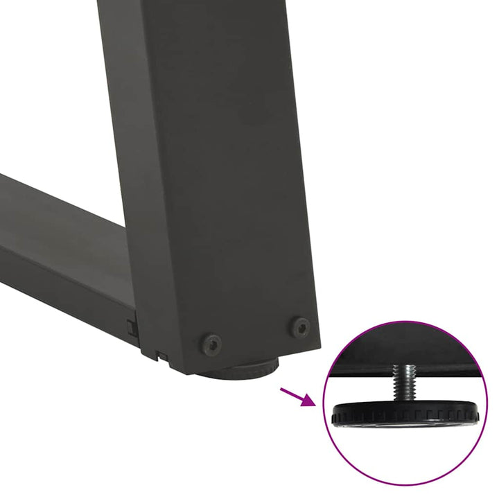 sofabordben U-formet 2 stk. 60x(42-43) cm stål antracitgrå