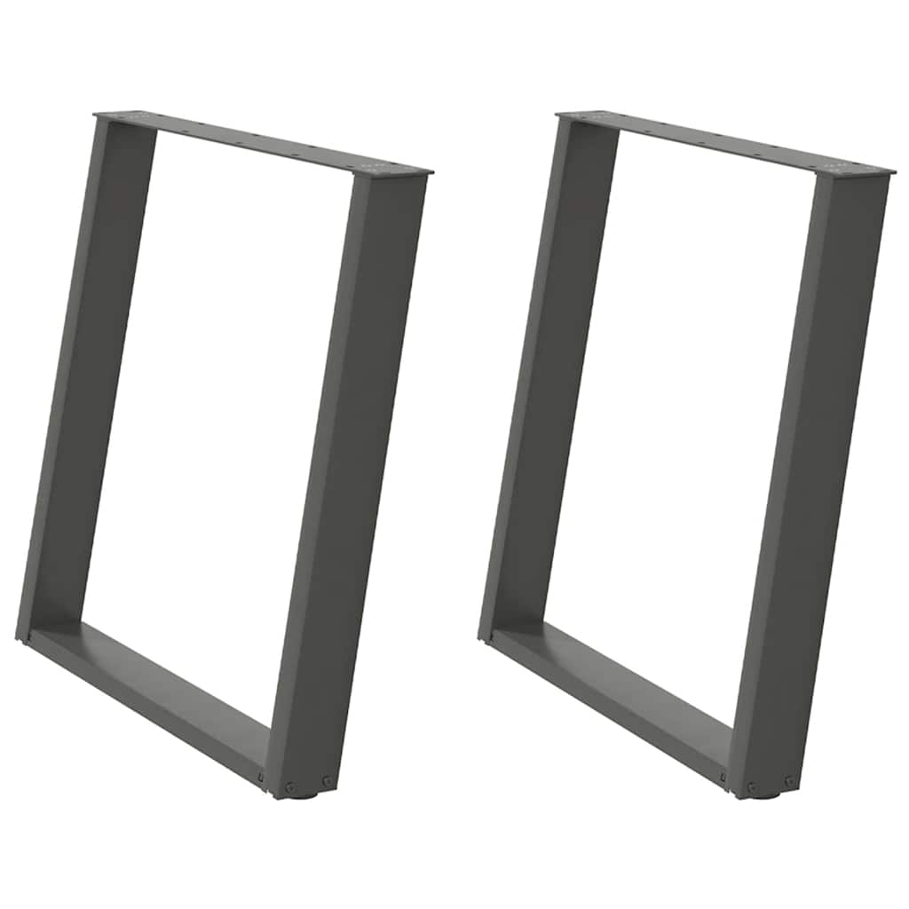 spisebordsben U-formet 2 stk. antracit 70 x (72-73) cm stål