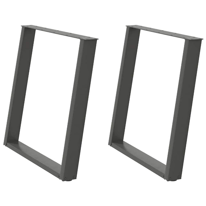 spisebordsben U-formet 2 stk. antracit 70 x (72-73) cm stål