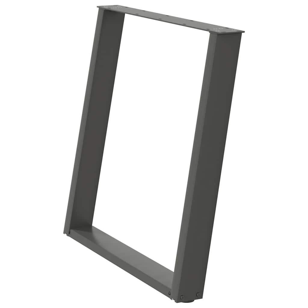 spisebordsben U-formet 2 stk. antracit 70 x (72-73) cm stål