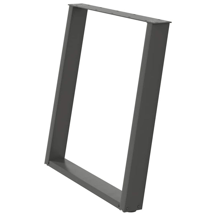 spisebordsben U-formet 2 stk. antracit 70 x (72-73) cm stål