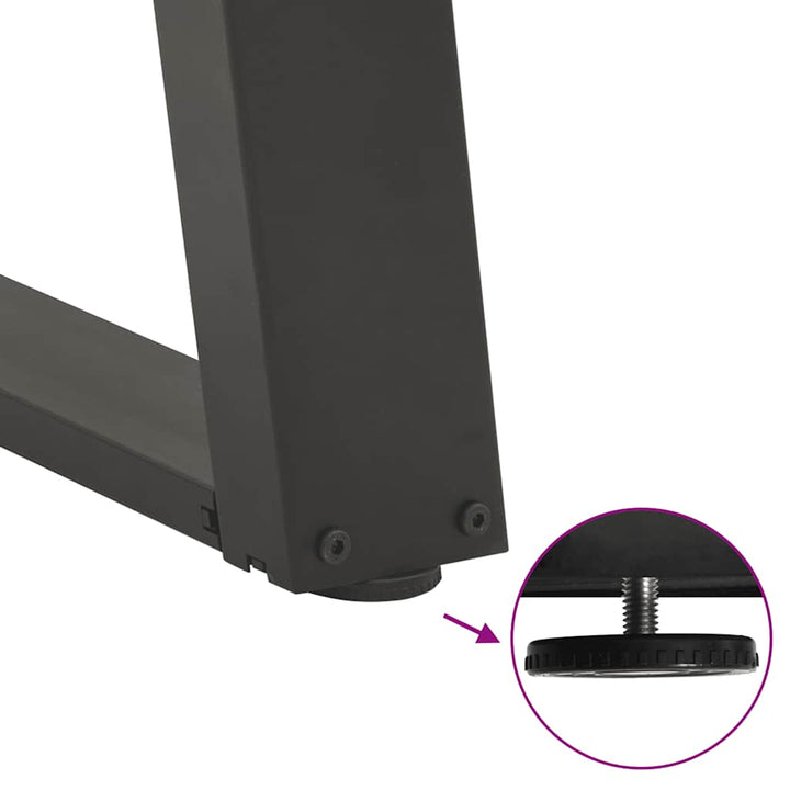 spisebordsben U-formet 2 stk. antracit 70 x (72-73) cm stål