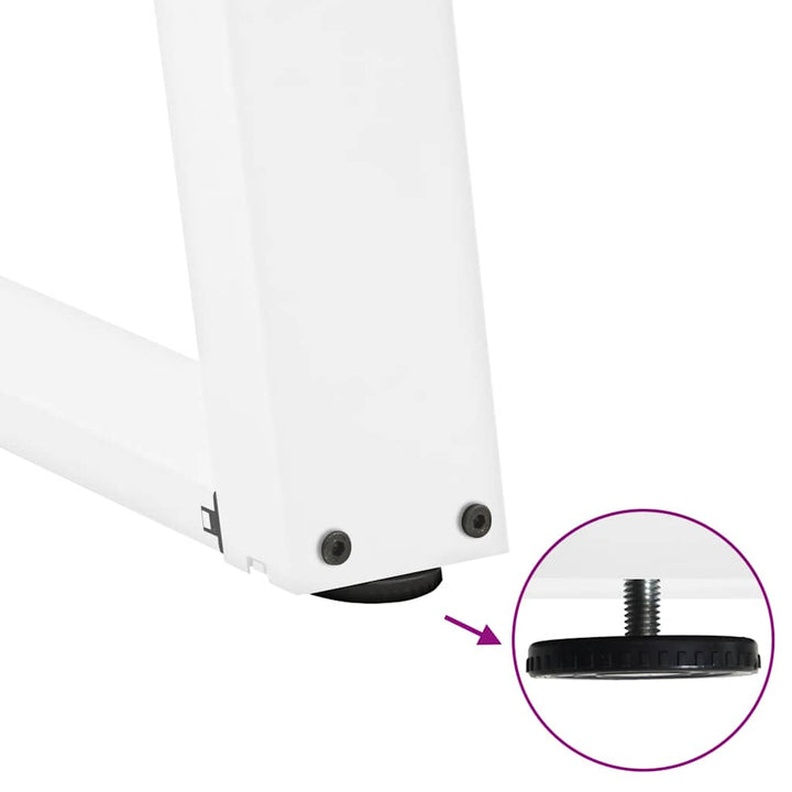 spisebordsben U-formet 2 stk. hvid 90 x (72-73) cm stål