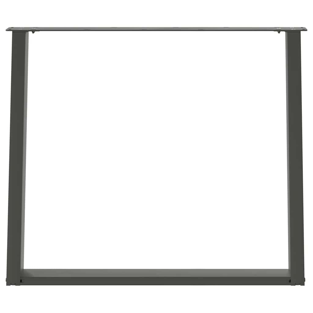 spisebordsben U-formet 2 stk. antracit 90x(72-73) cm stål
