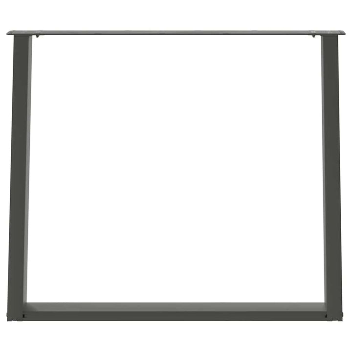 spisebordsben U-formet 2 stk. antracit 90x(72-73) cm stål