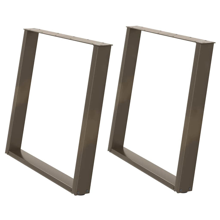 spisebordsben U-formet 2 stk. naturstål 90 x (72-73) cm stål