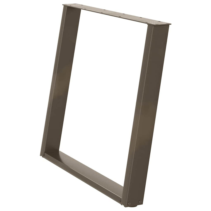spisebordsben U-formet 2 stk. naturstål 90 x (72-73) cm stål