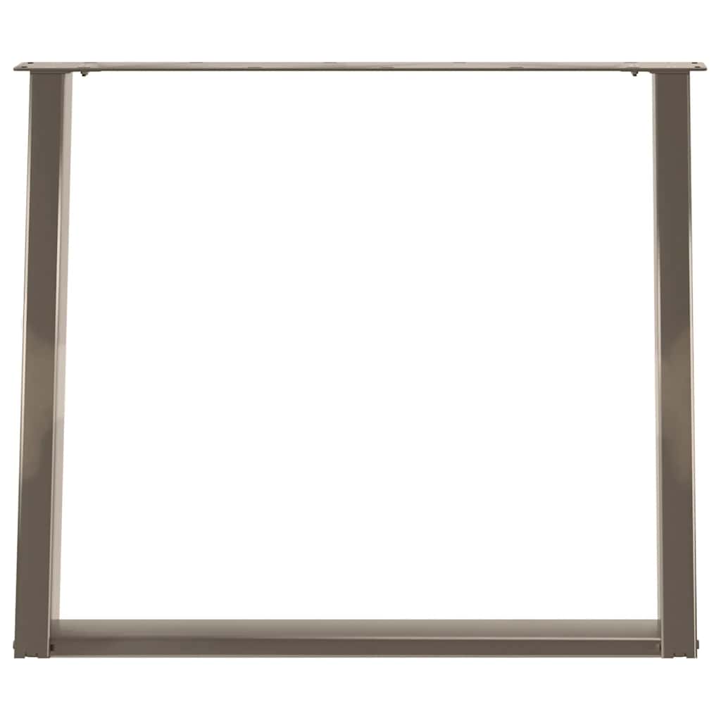 spisebordsben U-formet 2 stk. naturstål 90 x (72-73) cm stål