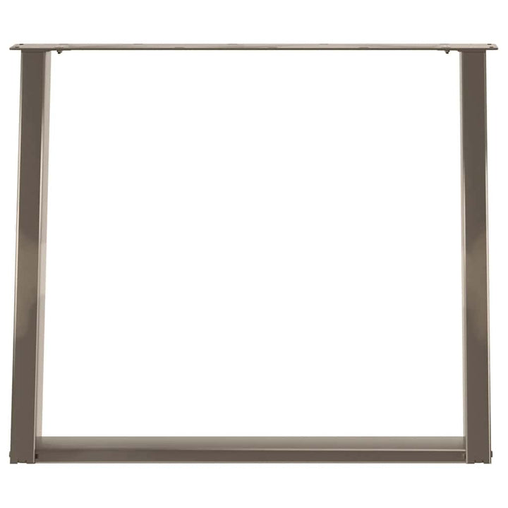 spisebordsben U-formet 2 stk. naturstål 90 x (72-73) cm stål