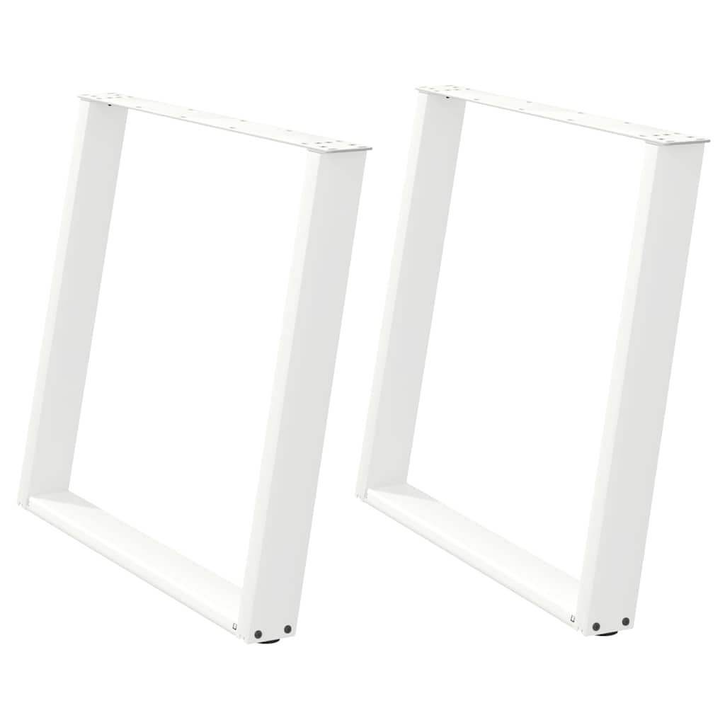 spisebordsben U-formet 2 stk. hvid 100x(72-73) cm stål