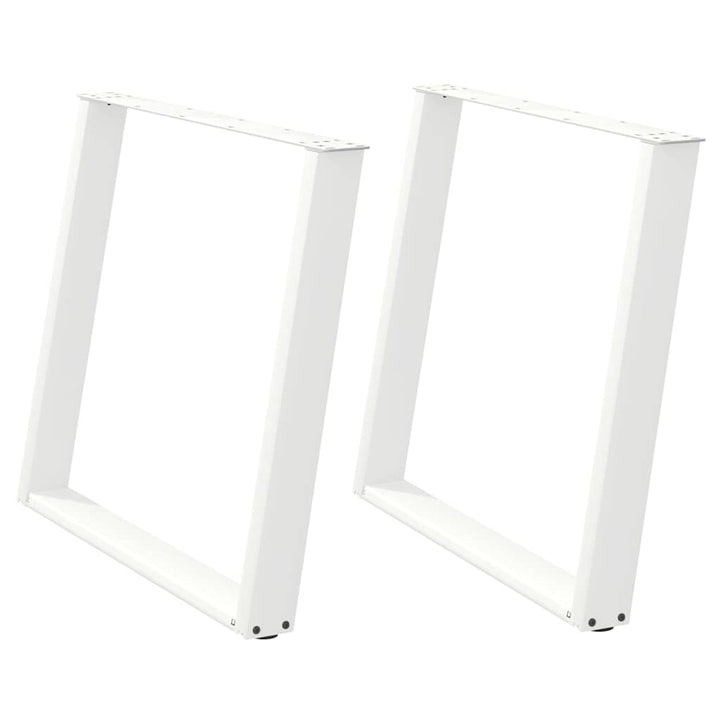 spisebordsben U-formet 2 stk. hvid 100x(72-73) cm stål
