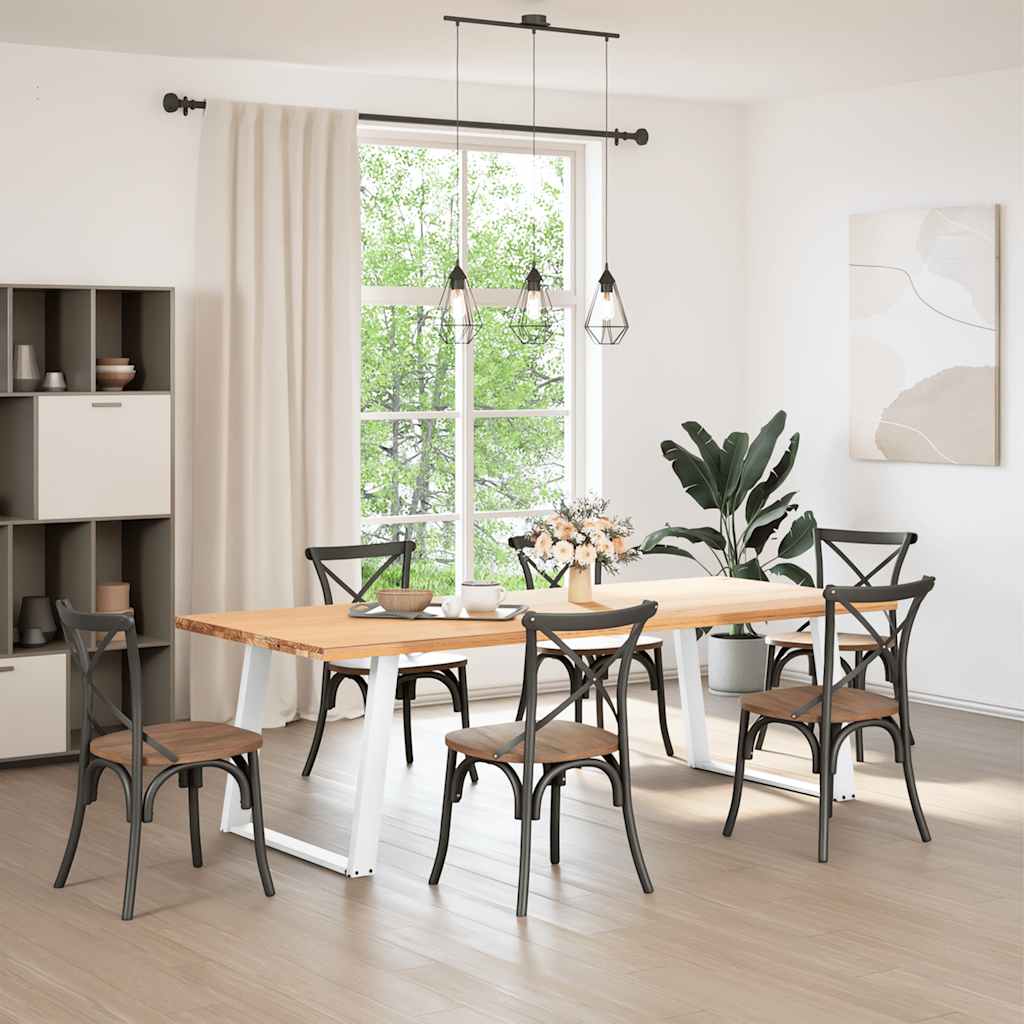 spisebordsben U-formet 2 stk. hvid 100x(72-73) cm stål