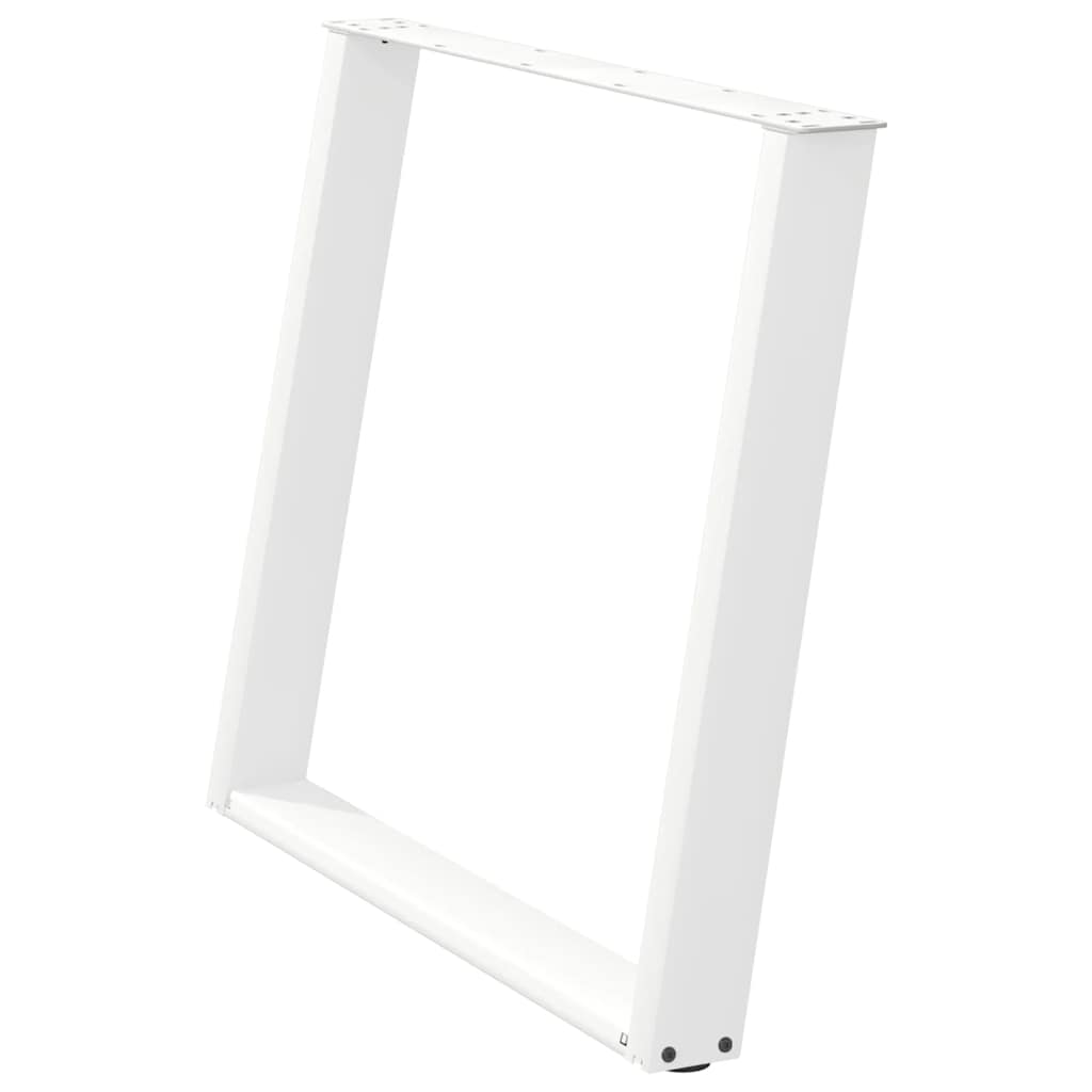 spisebordsben U-formet 2 stk. hvid 100x(72-73) cm stål