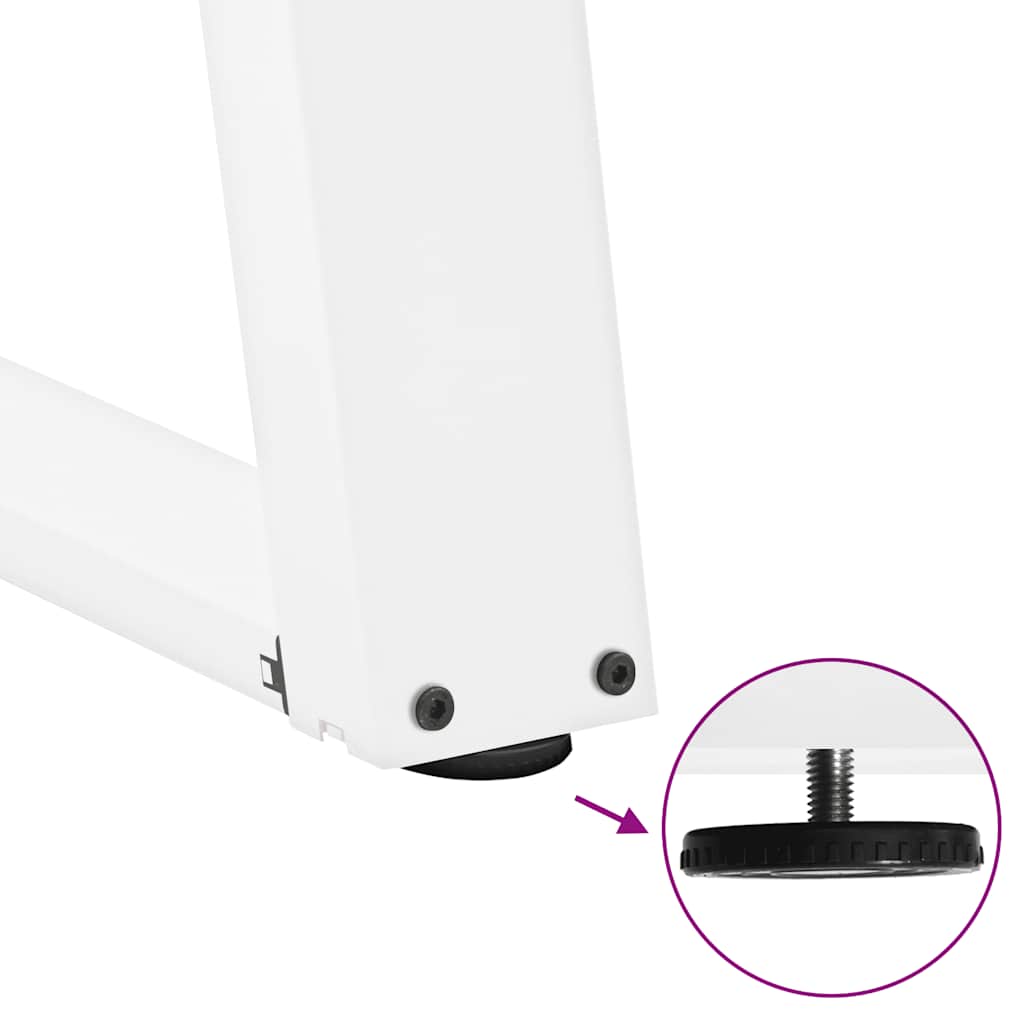 spisebordsben U-formet 2 stk. hvid 100x(72-73) cm stål