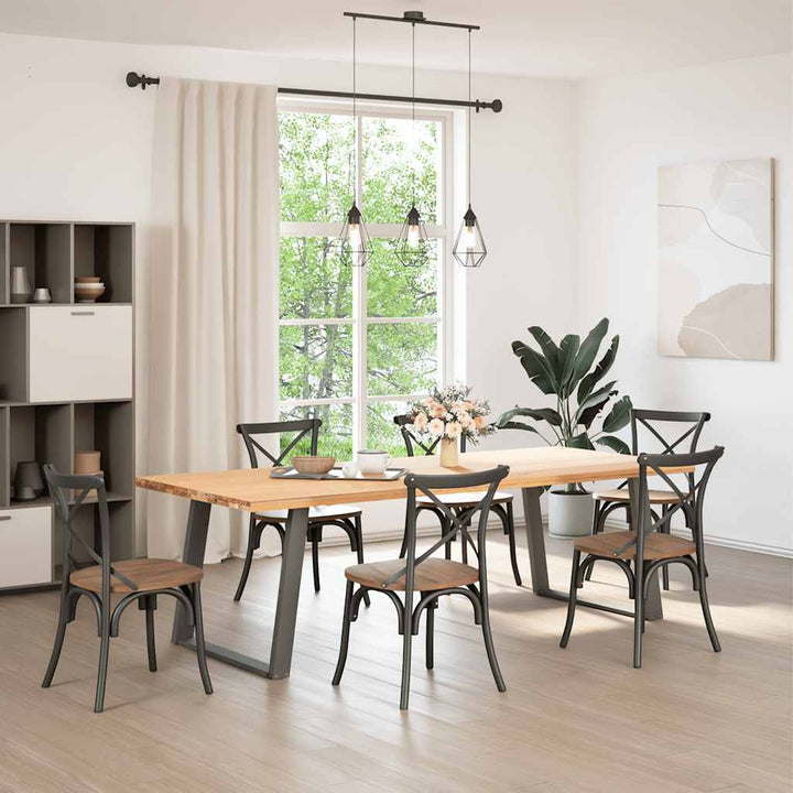 spisebordsben U-formet 2 stk. antracit 100x(72-73) cm stål