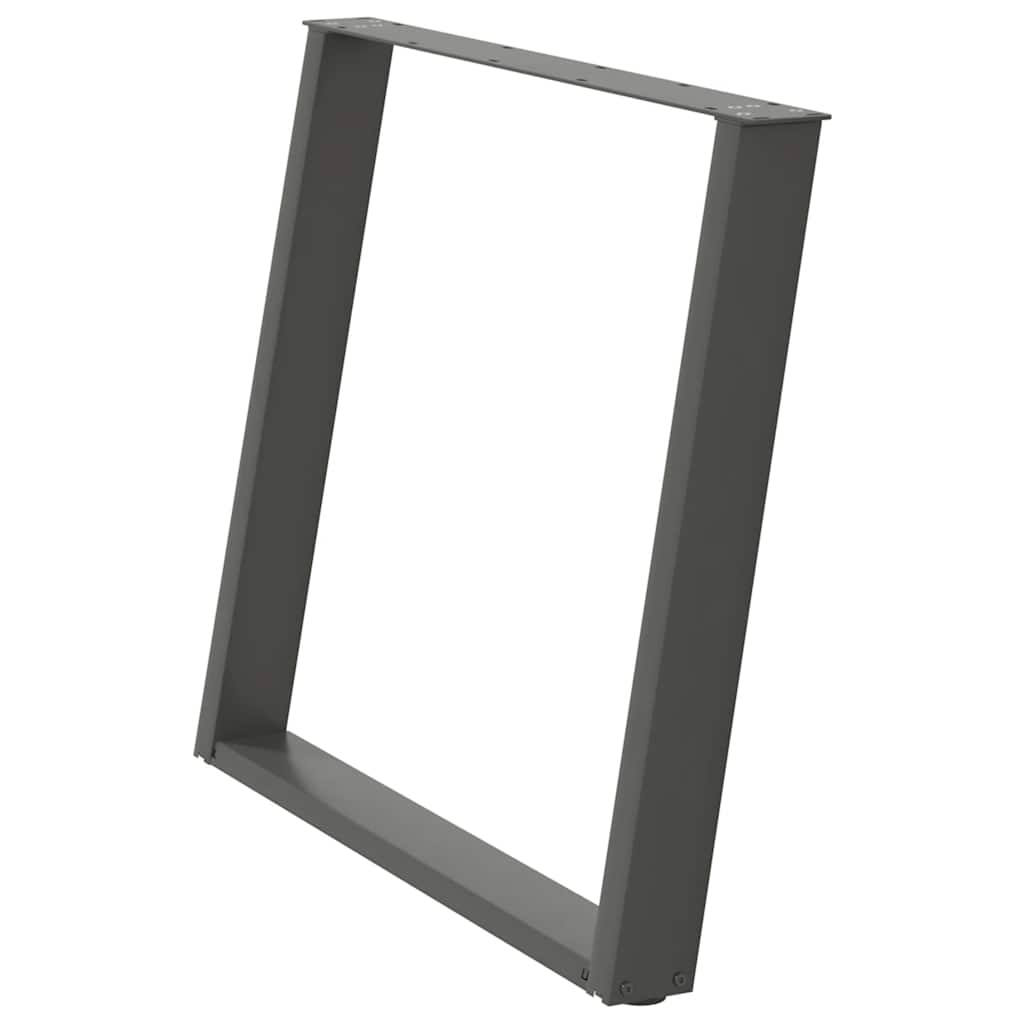 spisebordsben U-formet 2 stk. antracit 100x(72-73) cm stål