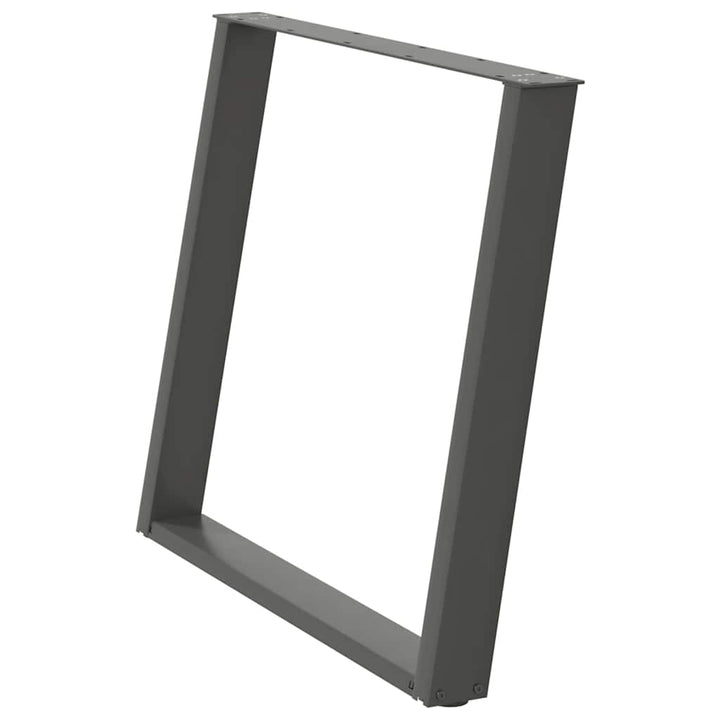 spisebordsben U-formet 2 stk. antracit 100x(72-73) cm stål