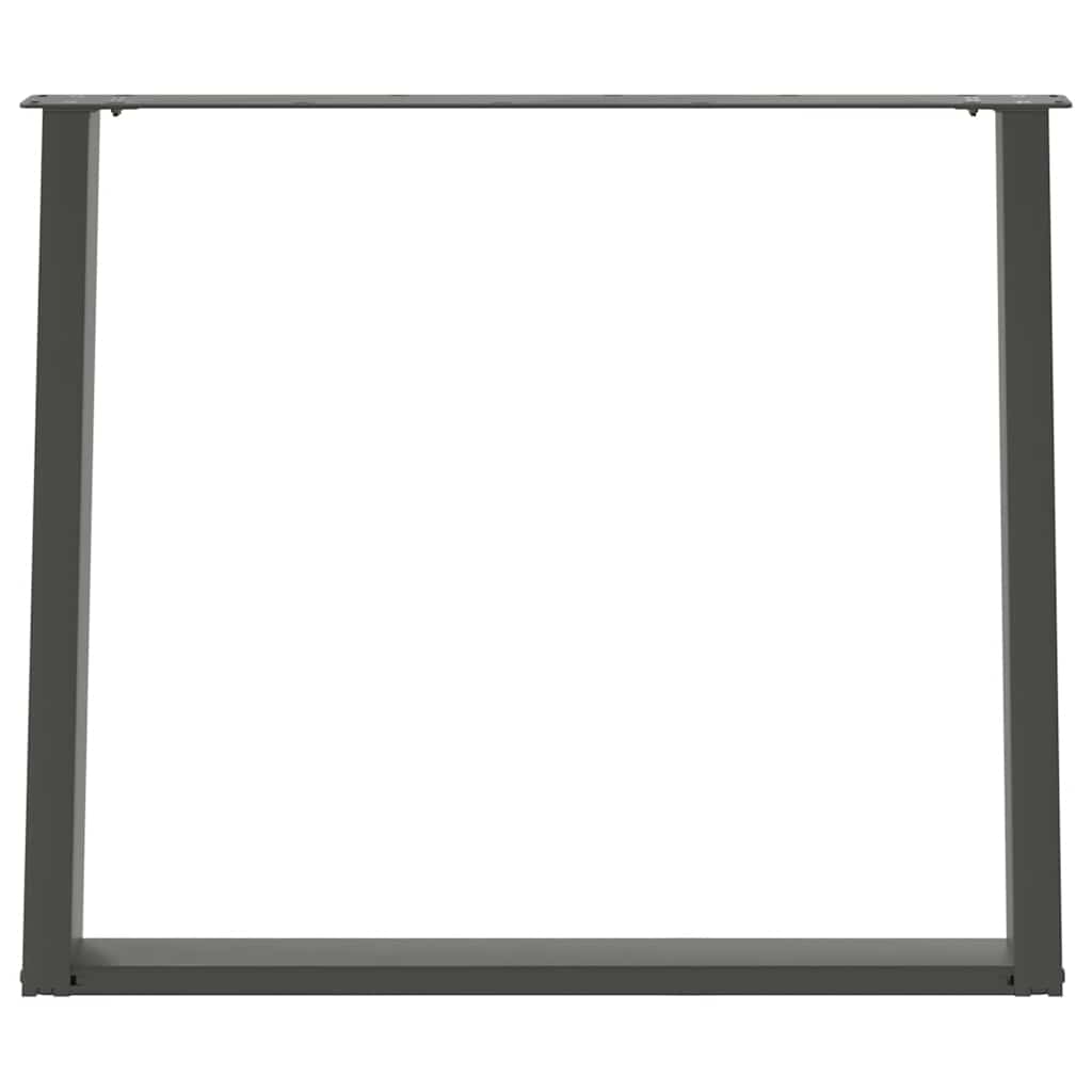 spisebordsben U-formet 2 stk. antracit 100x(72-73) cm stål