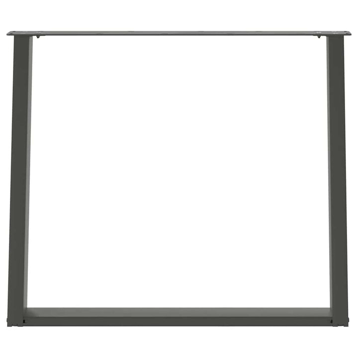 spisebordsben U-formet 2 stk. antracit 100x(72-73) cm stål