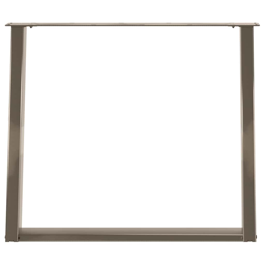 spisebordsben U-formet 2 stk. naturstål 100x(72-73) cm stål