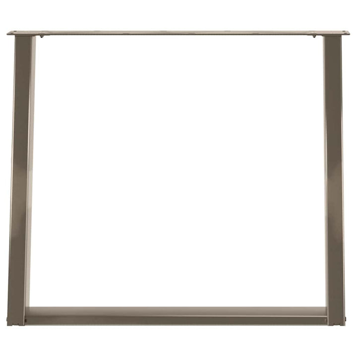 spisebordsben U-formet 2 stk. naturstål 100x(72-73) cm stål