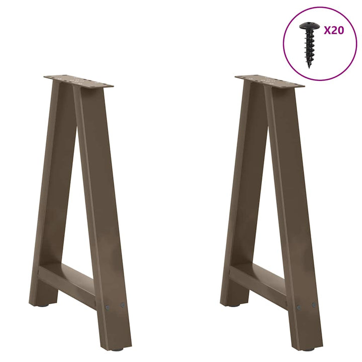 sofabordben A-formet 2 stk 50x(72-73) cm stål