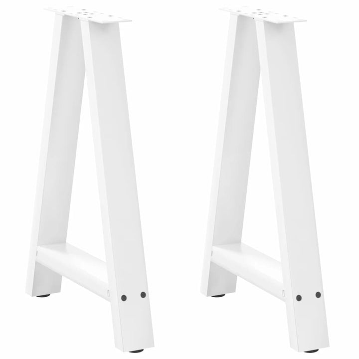 sofabordben A-formet 2 stk 60x(72-73) cm stål hvid