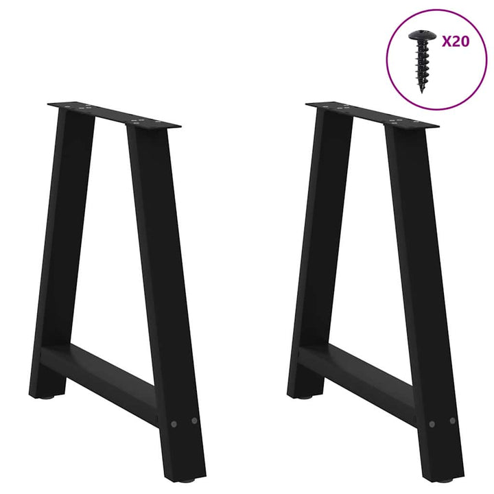 sofabordben A-formet 2 stk 70x(72-73) cm stål sort