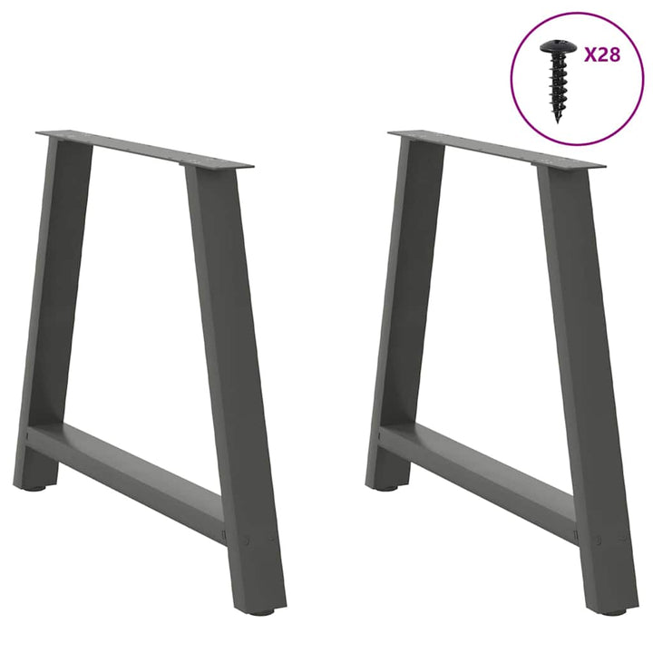 sofabordben A-formet 2 stk 90x(72-73) cm stål antracitgrå