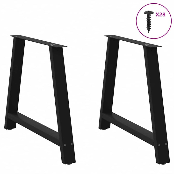 sofabordben A-formet 2 stk 100x(72-73) cm stål sort