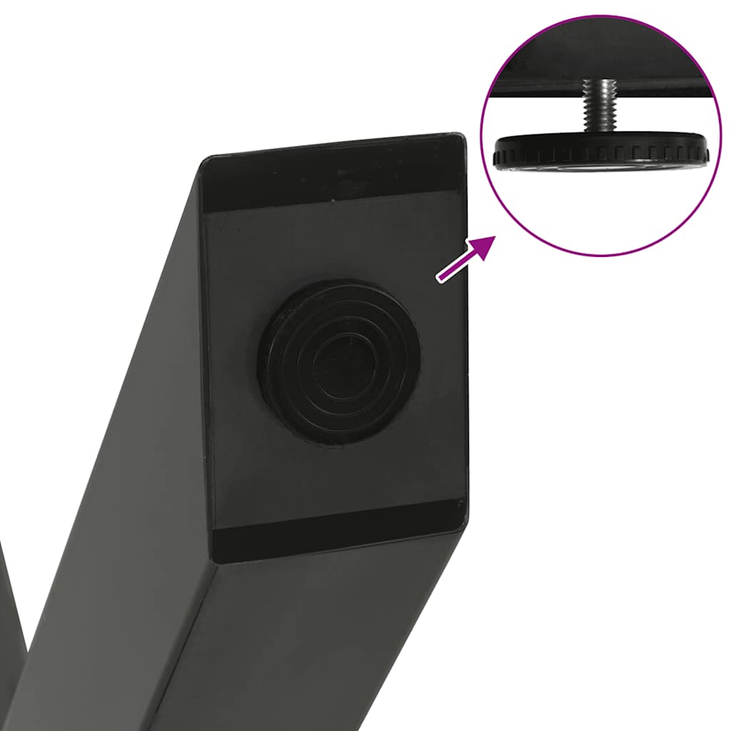 spisebordsben X-formet 2 stk. antracit 50x(72-73) cm stål