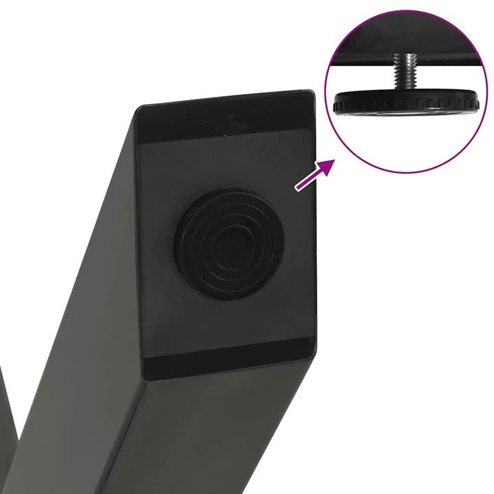 spisebordsben X-formet 2 stk. antracit 50x(72-73) cm stål