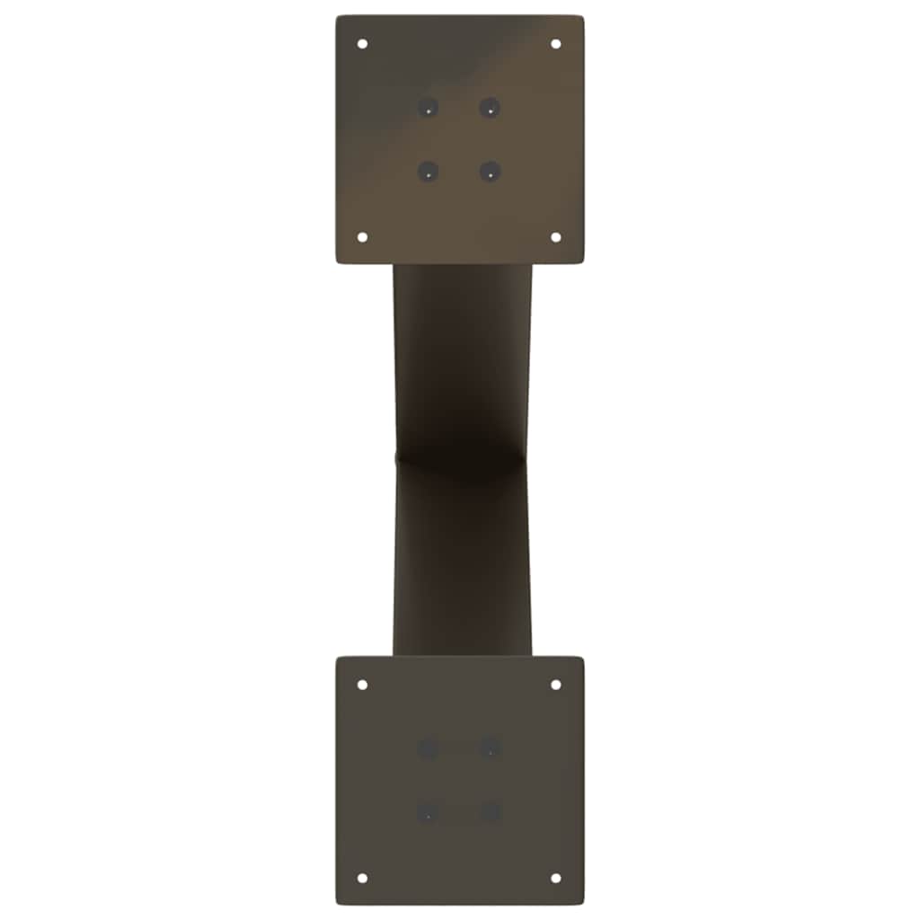 spisebordsben X-formet 2 stk. naturstål 50x(72-73) cm stål