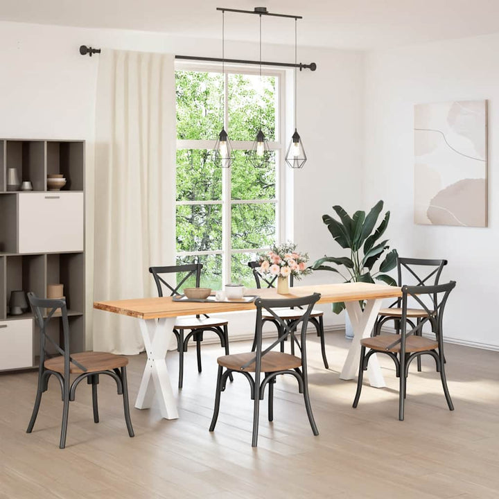 spisebordsben X-formet 2 stk. hvid 60 x (72-73) cm stål