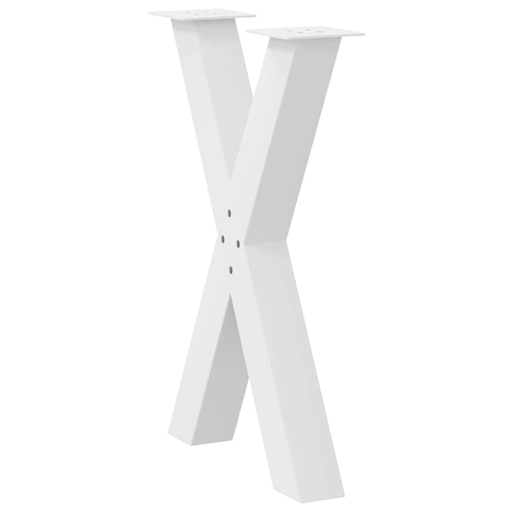 spisebordsben X-formet 2 stk. hvid 60 x (72-73) cm stål