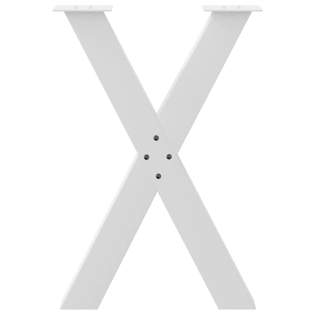 spisebordsben X-formet 2 stk. hvid 60 x (72-73) cm stål
