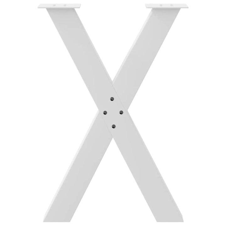 spisebordsben X-formet 2 stk. hvid 60 x (72-73) cm stål