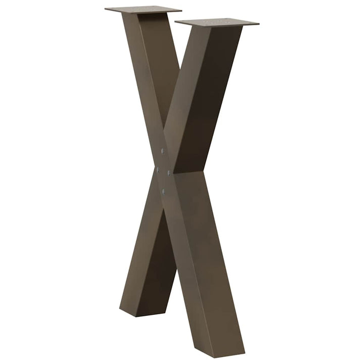 spisebordsben X-formet 2 stk. naturstål 60 x (72-73) cm stål