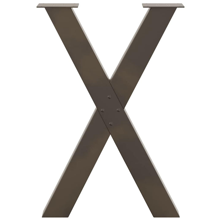 spisebordsben X-formet 2 stk. naturstål 60 x (72-73) cm stål
