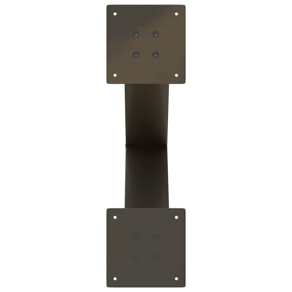 spisebordsben X-formet 2 stk. naturstål 60 x (72-73) cm stål